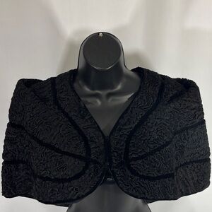 Karakul Fur Cape Stole Vintage Mid 20th Century **